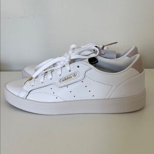 Adidas White and Gold Casual Sneakers